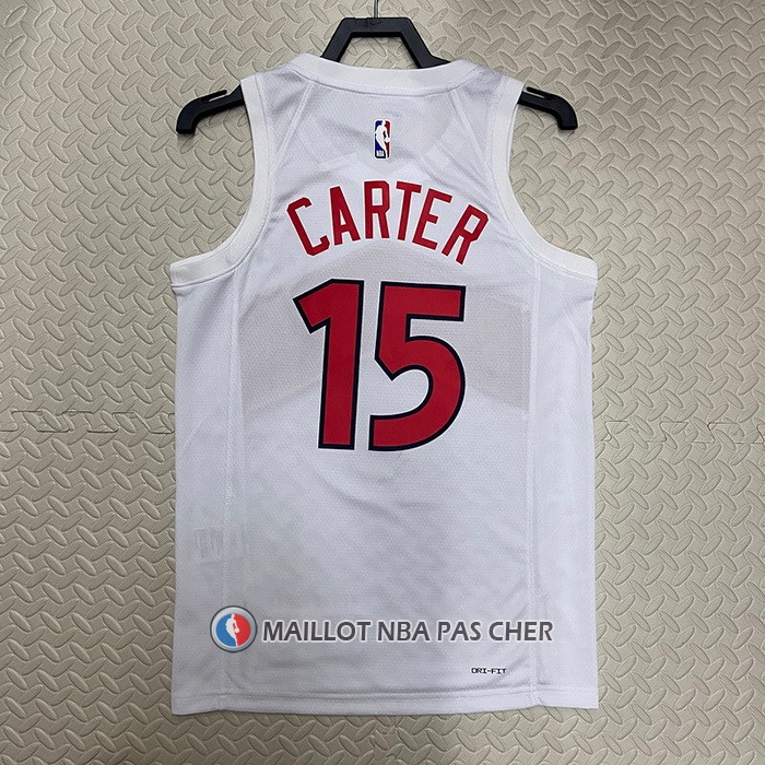 Maillot Tornto Raptors Vince Carter NO 15 Association 2022-23 Blanc